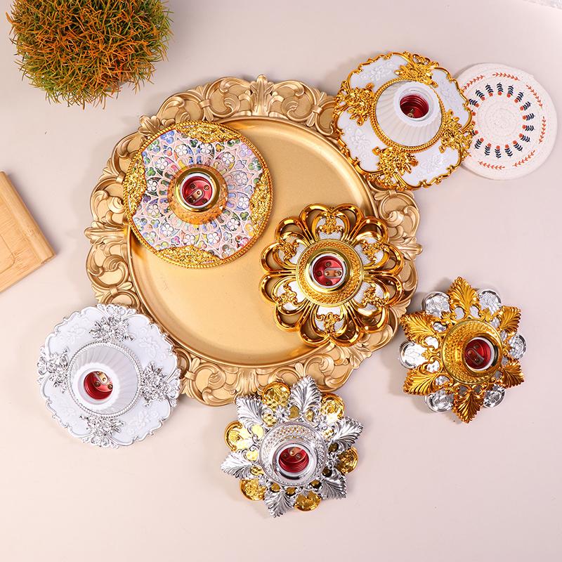 1Pc E27 Colored Pendant Lamp Holders Round Screw Fixed Base Socket Lamp Bulb Fixing Base Stand Light Bulb Holder