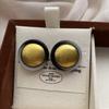 Metal Wind Stud Earrings New Retro Gold Simple and Generous Round Earrings Minimalist Luxury Style Niche Design Temperament