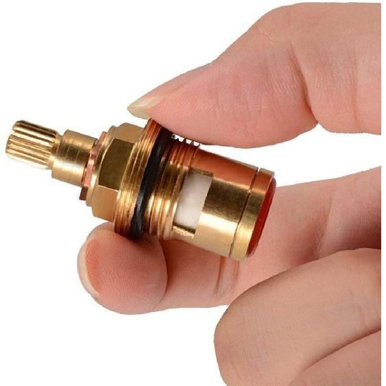 Wasserhahn Kartuschenersatz, Messing Keramik Schaftscheibe Kartusche Wasserhahnventil Ersatz Vierteldrehung 1/2 für Badezimmer Küchenarmatur