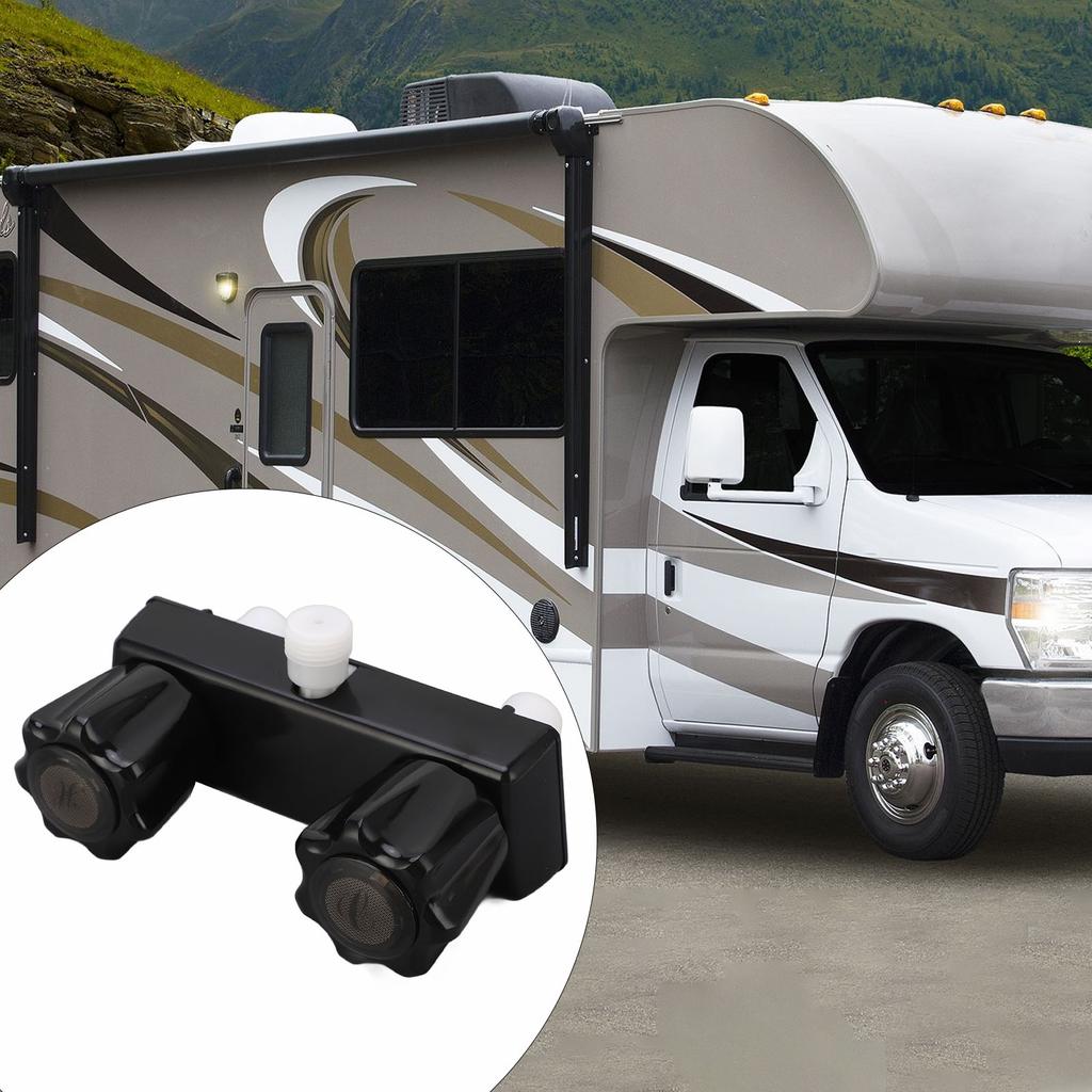 RV Shower Faucet Valve Diverter Shower Mixing Valve Control with 2 Knobs Wheel For RV Motor Home