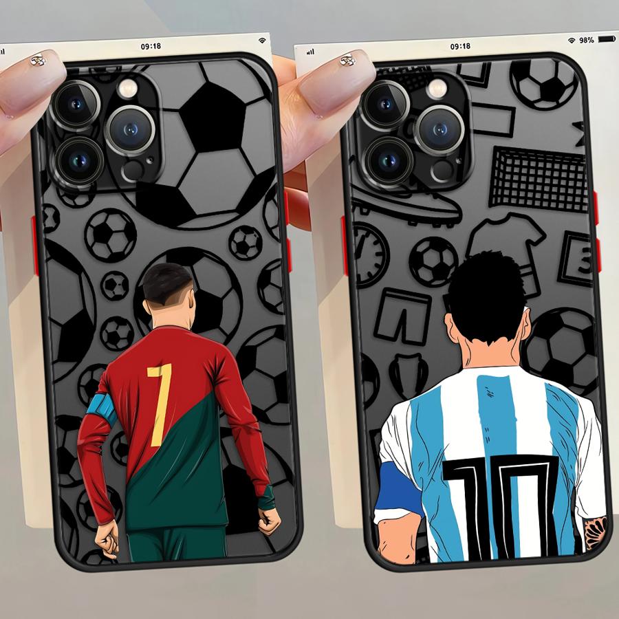 Soccer Football Number Funda Back Phone Cover Case for iPhone 17 Pro Max XS XR 13 Mini 16 Plus 12 14 15 11 7 8 SE Air