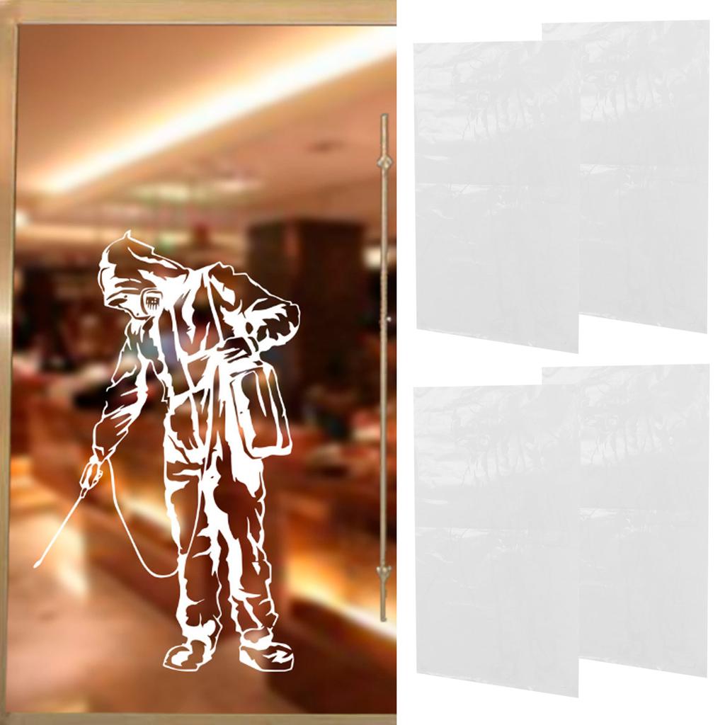 4 Sets Warning Stickers Indoor Outdoor Wall Window Glass Slogans English Signs 60x36.5cm