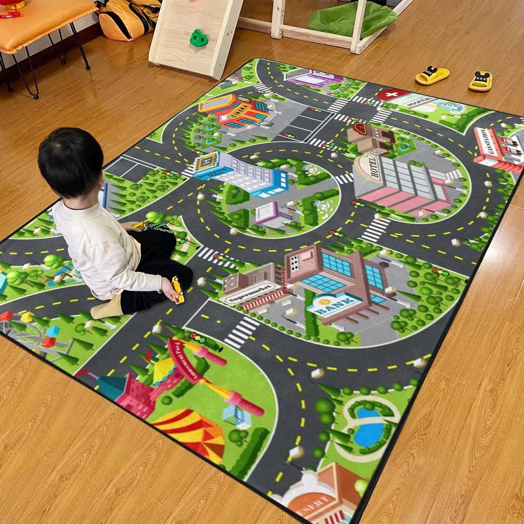 Dětská kreslená puzzle podložka Mapa dopravní dálnice Zábavná podlahová rohož Ložnice Vedle postele Podložka pro lezení miminka Domácí dekorace