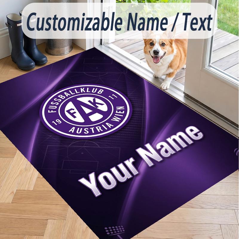 Custom Text Printed Rug Austria Wien FC Non Slip Floor Carpet For Home Room Decor