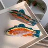 Non-Slip Small Claw Hairpin Thick Hair Compatible Barrettes Cute Salmon Fish Hair Clip  Women