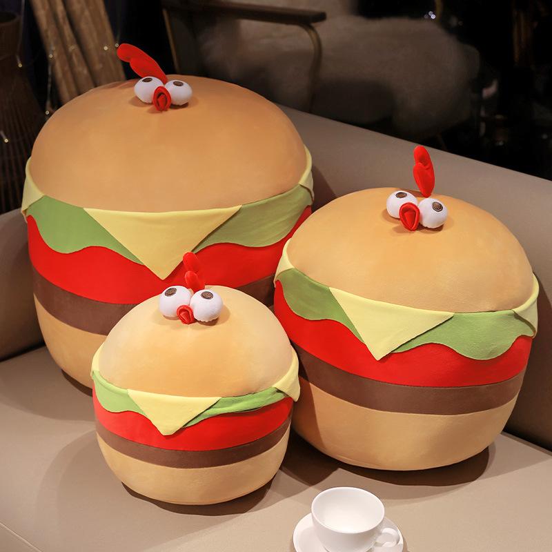 Creative Soft Cute Burger Chicken Doll Plush Toy Chick Doll Home Sofa Pillow Children's Doll