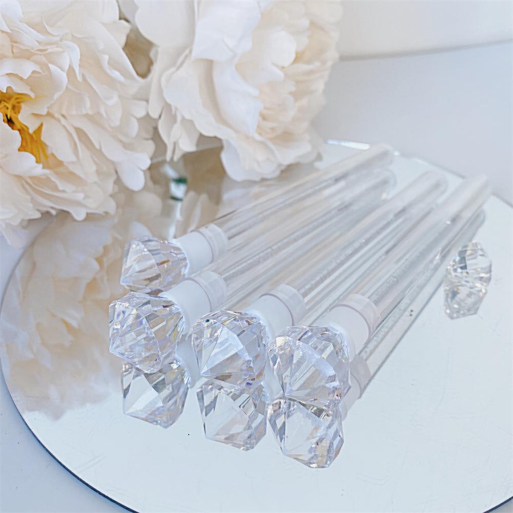 20 pcs Big Diamond Lash Brush Disposable Eyelash Brush Spoolie Mascara Wand In Tube