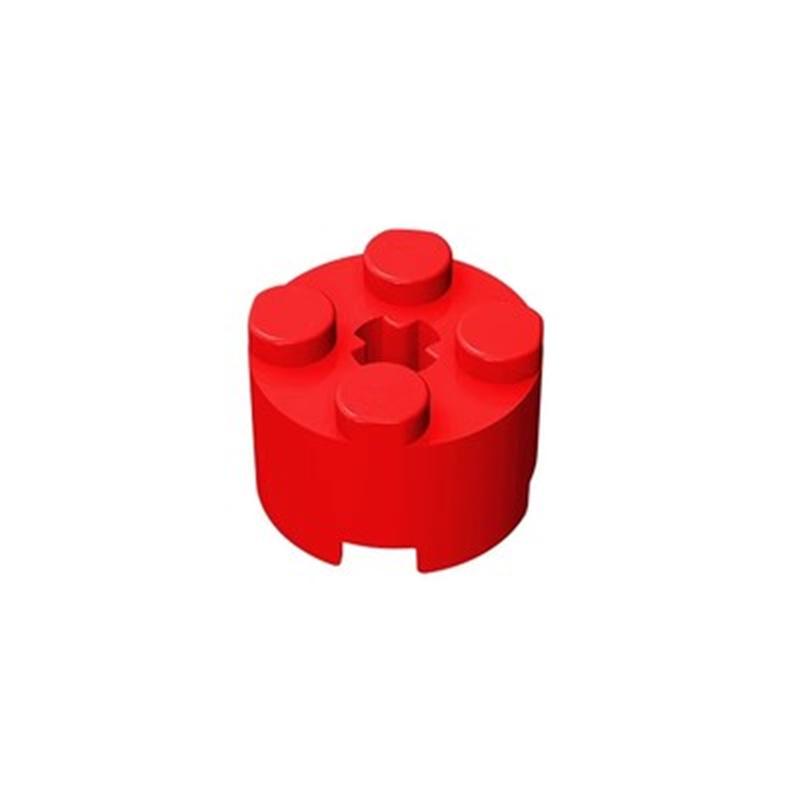 100PCS Building Blocks Bricks Thick Figures Block Cylinder Round 2 X 2 With Axle Hole Creative Size Compatible With 3941 6143