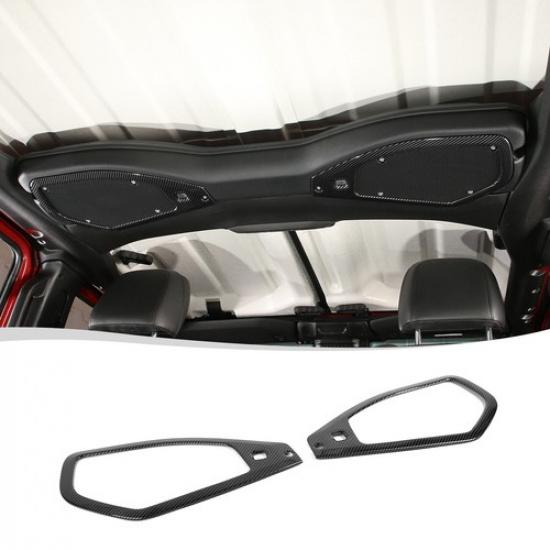 Carbon Fiber Top Roof Speaker Frame Panel Cover Trim For Jeep Wrangler JL JT 24+