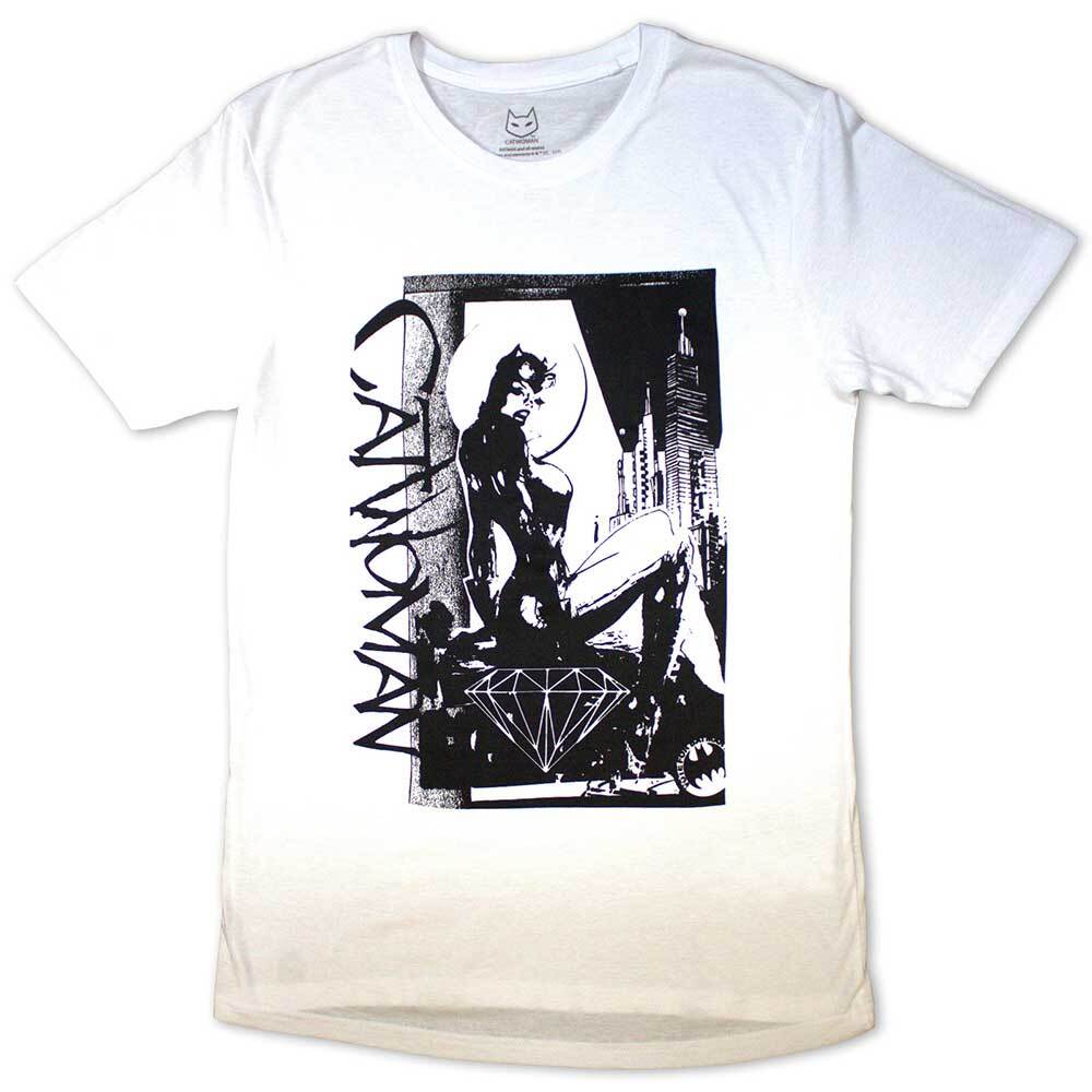 DC Comics Unisex T-Shirt: Catwoman - Skyline (Small) 3XL