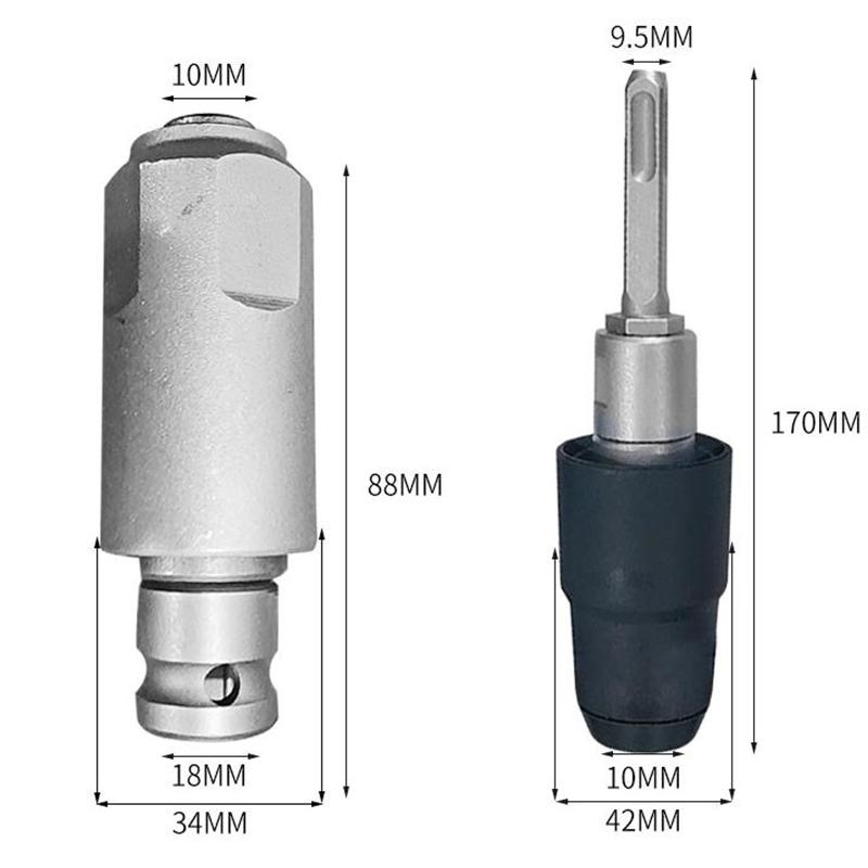 SDS-Plus to SDS-Max Adapter - Carbon Steel Rotary Hammer Converter, Impact Resistant Shank for Labor-Saving Drilling