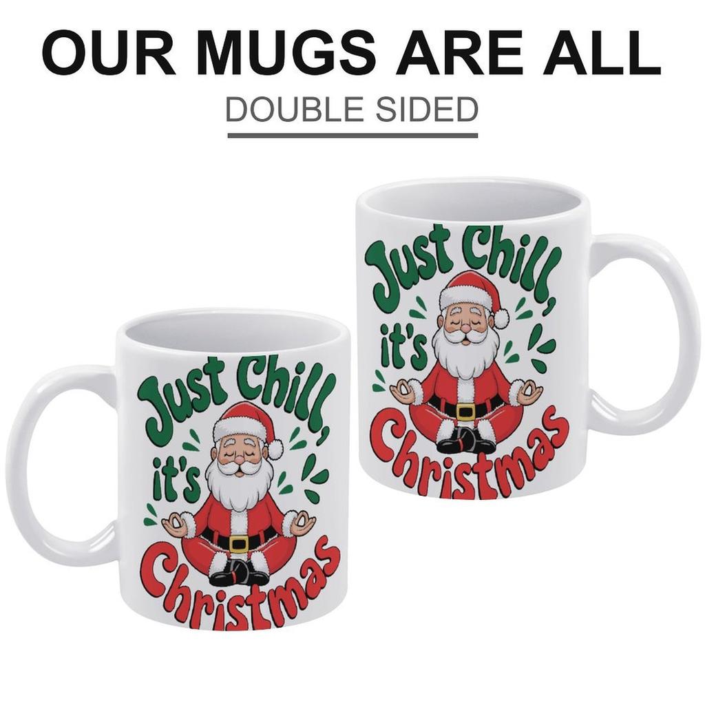 1pc 11oz Blank Ceramic Coffee Mug, Double-sided Printed Cup, Clean White Design, Strong Handle, Versatile Drinkware for Home and Workplace