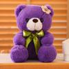 Cute Flower Ribbon Teddy Bear Plush Toy - Colorful Bear Doll Gift for Valentine's Day