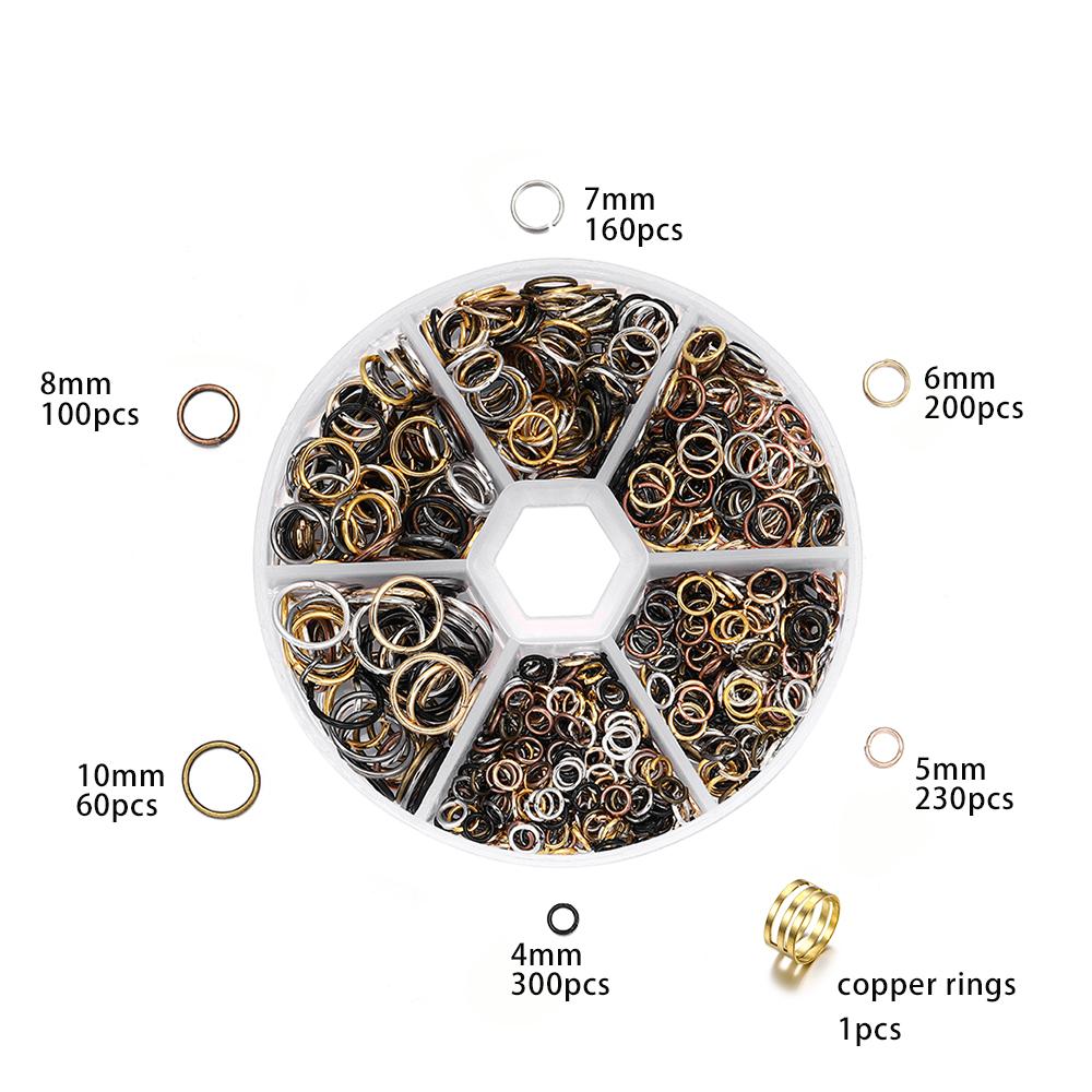 1050pcs Open Jump Rings  4/5/6/7/8/10mm Split Rings Connectors for DIY Necklace Bracelet Jewelry Accessories