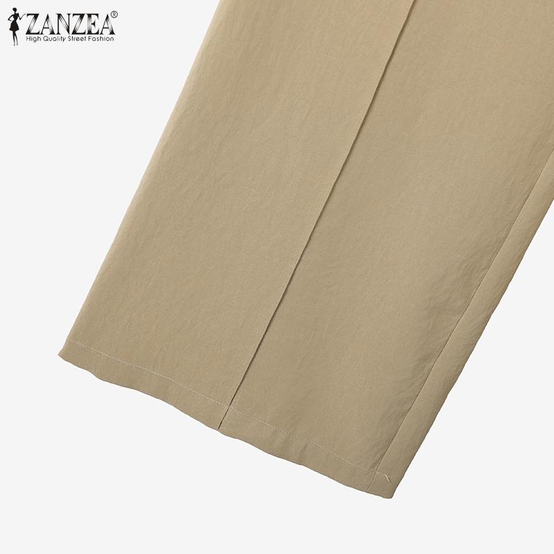 ZANZEA Women 3/4 Sleeve Blouse and Pants Casual Two Piece Suit Sets