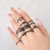 Combination Ring, Personalized Electrophoresis, Black Love Butterfly Chain Opening 12-Piece Set, Ring Jewelry.