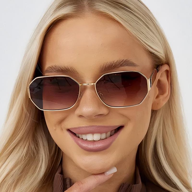 Women's Sunglasses, Metal Polygonal Sunglasses, Men's and Women's Fashion Sunglasses