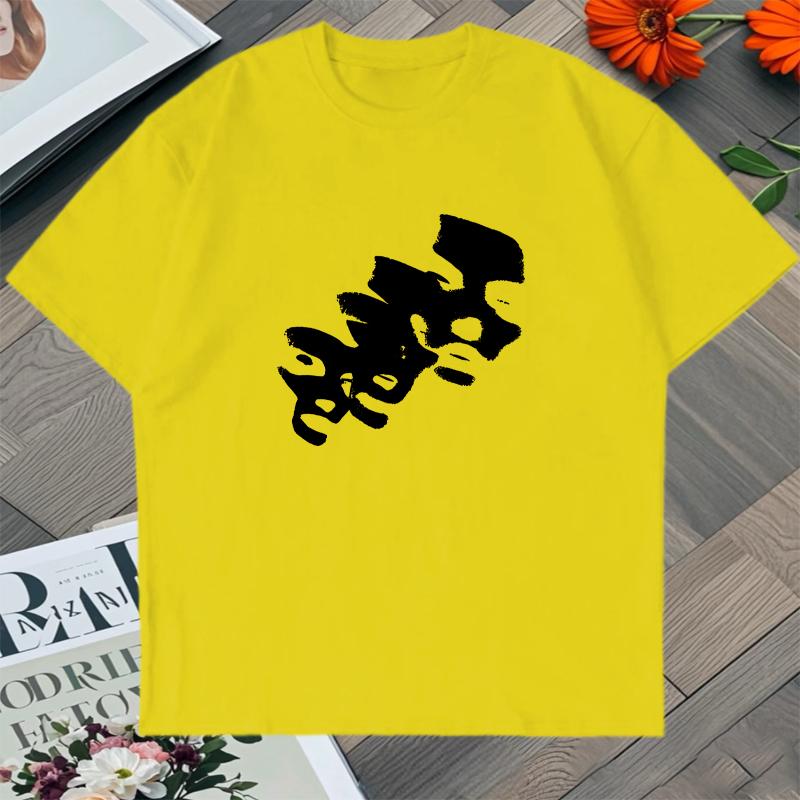 Summer Style Short-Sleeve T-Shirt with Face Print Loose Cotton Loose Trend Fashion Oversized Tee