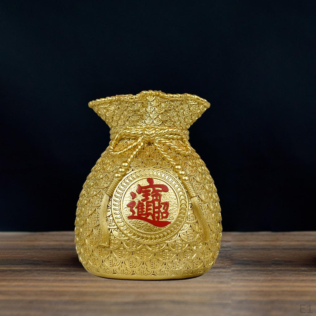 Chinese Flower Vase Shape Piggy Craft Wealth Furnishing Dorm Desktop