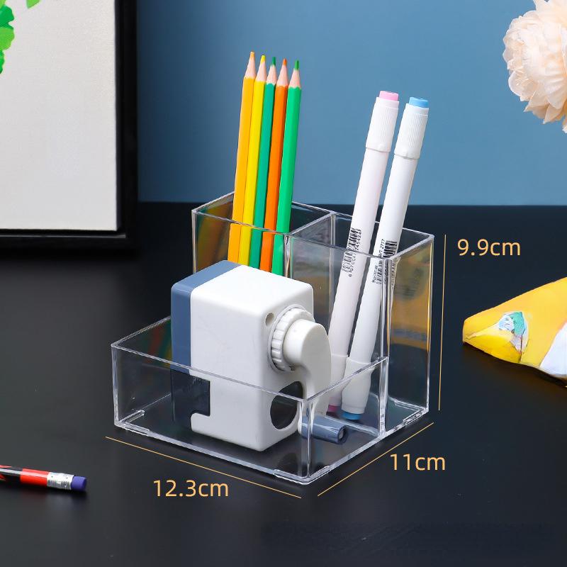 Organizador de mesa caixa de armazenamento de escritório em casa acrílico transparente multifuncional caneta titular armazenamento de papelaria à prova ddustágua à prova de poeira