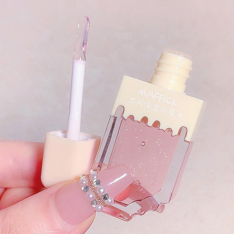 Women Clear Lip Gloss Moisturizing Lip Balm  Jelly Lip Oil Non Sticky Plumping Red Lipstick Gloss Cosmetic Lip Care Tool