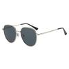 Retro Polygon Large Frame Metal Sunglasses with UV Protection for All Genders