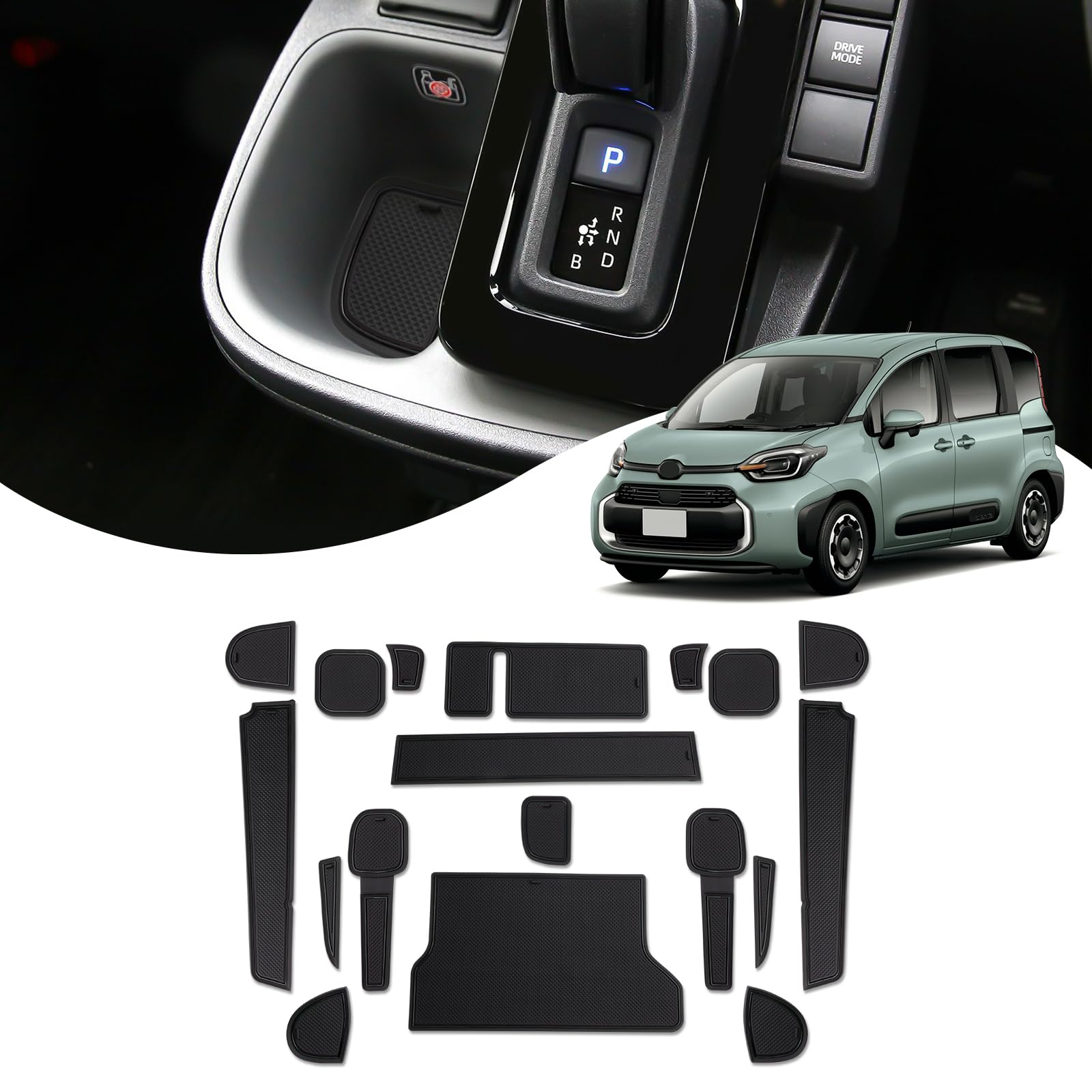 

SXCY Резиновый коврик для Toyota Sienta 10 серии Внутренний резиновый коврик Новый коврик в дверной карман Sienta Эксклюзивный коврик для Sienta 10 серии Коврик для защиты от царапин Шум чёрный