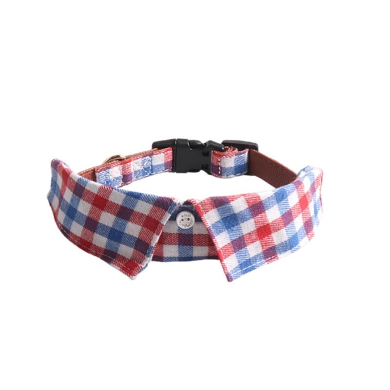 Puppy Wedding Collar Checked for Small Medium Girl Dogs Cat Dog Plaids Collar Necklace Wedding Costumes