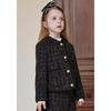 The Coffee Bean   Tea Leaf Black Tweed No Collar Jacket Ba12jk01bk