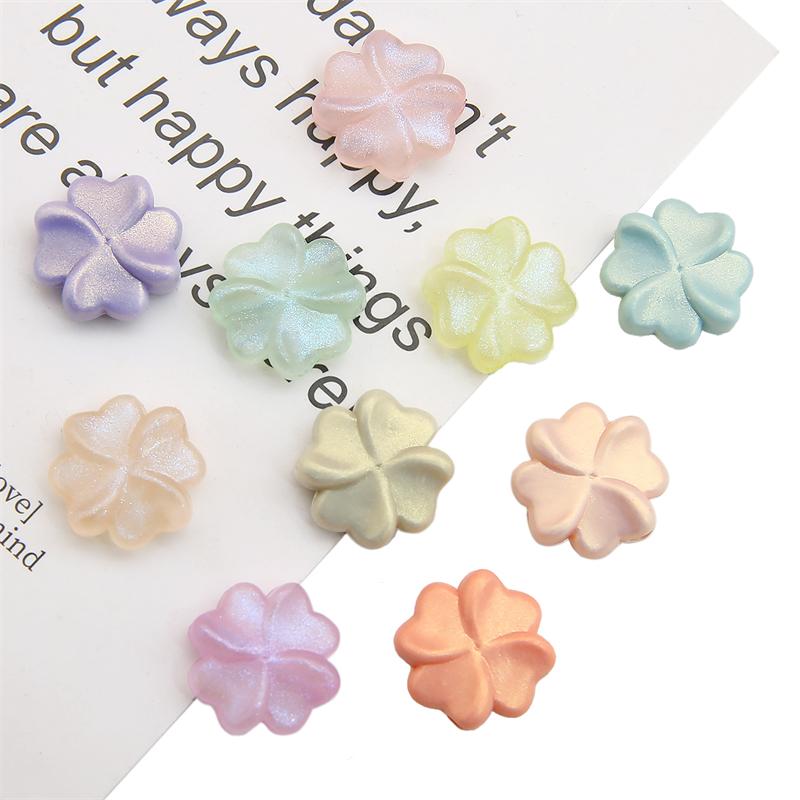 30 Stück Acryl bunte Blumen Blätter Perlen für DIY Halskette Armband Ohrringe Schmuck machen Handwerk Zubehör