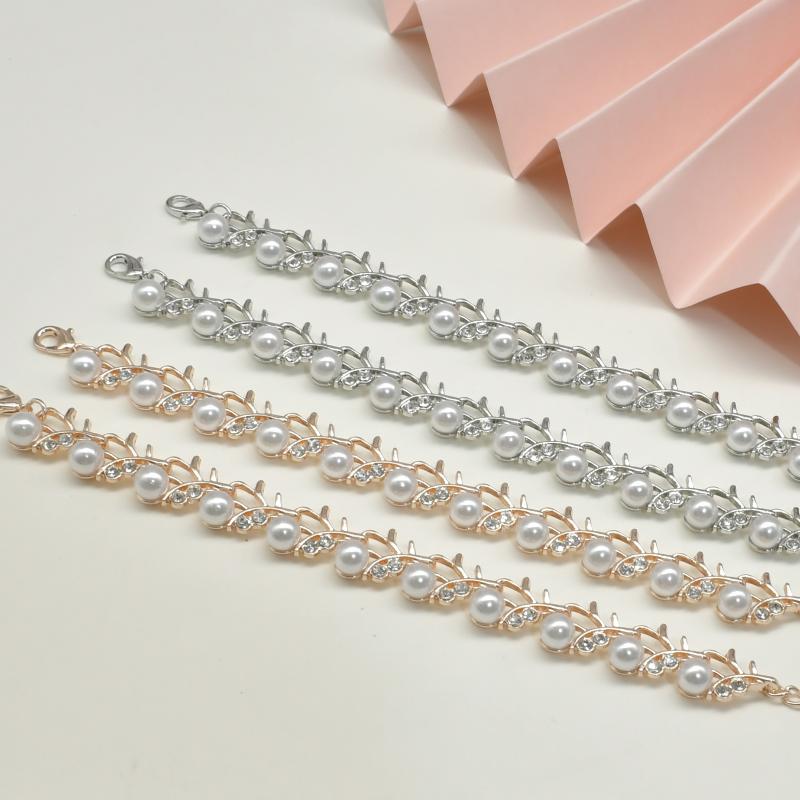 Elegant Faux Pearl Rhinestone Necklace Earrings Bracelet Bridal Jewelry Gift Jewelry Sets Women Wedding Dinner Dress Accessories