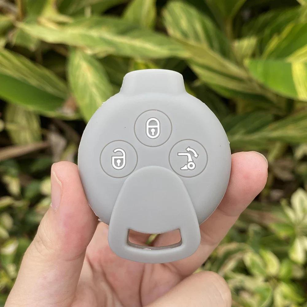 Silicone Car Key Case Rubber Cover Shell Protector for Mercedes Benz Smart Fortwo Crossblade K City Cabrio Keychain Accessories