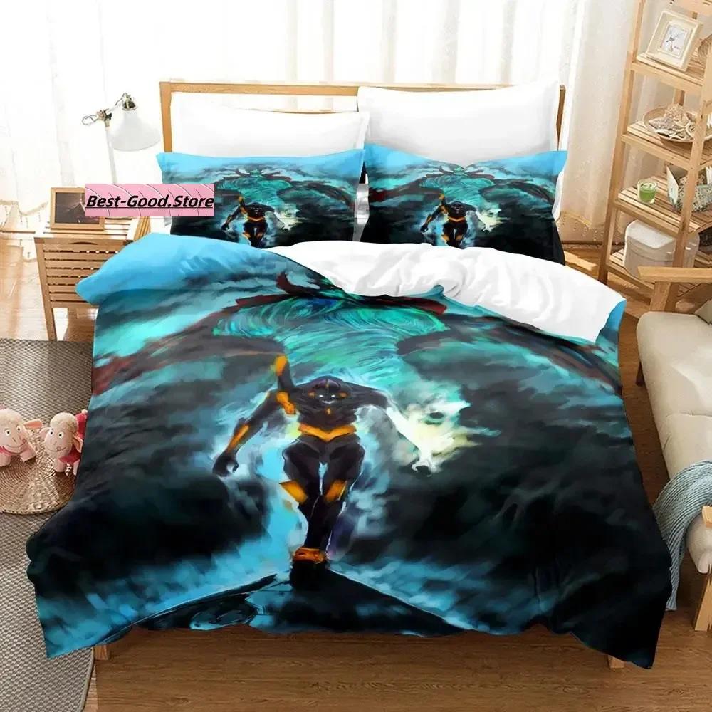 Nytt Tengen Toppa Gurren Lagann Sängklädesset Enkelt Twin Full Queen King Size Sängset Aldult Barn Sovrum 3D Anime Lakan Set