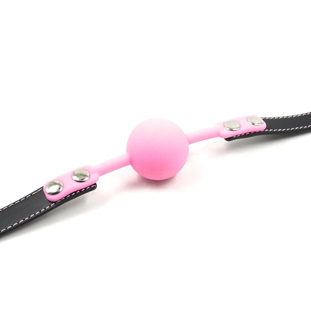 VaHppy Mouth Ball Yoke 4cm 80g Silicone Solid Drooling Couple Games Sex Toys SM BDSM Adult Products PU Bondage Oral Sex