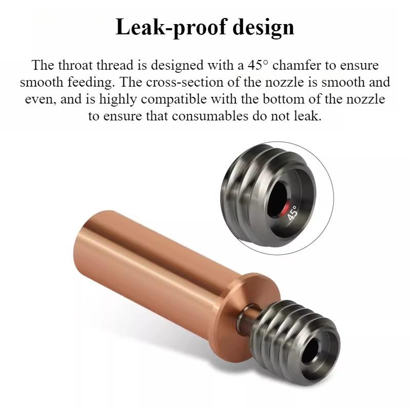 Anycubic Kobra2/pro/max Titanium Alloy Red Copper Pipe High Temperature Resistance and Strength Bimetal Heat Insulation Pipe