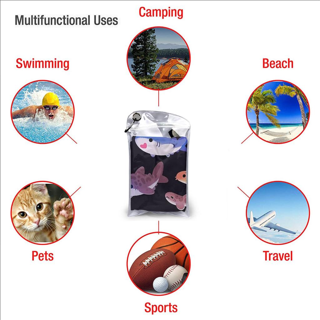 Shark Day Beach Towel Soft Microfiber Quick Dry Absorbent Quick Towels For Mountain Climbing