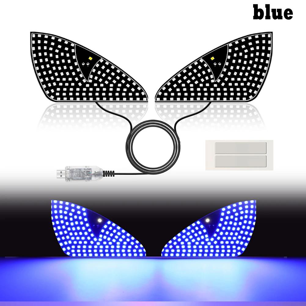 Universal Car LED Dynamic Eye Light Plug and Play Rear Window USB Plug Light Animated Eye Atmosphere Light Auto Accessories 2Pcs