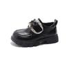 Mädchen kleine Lederschuhe 2025 neu Frühling und Herbst Kinder Prinzessin Schuhe Babymädchen Schuhe schwarz weichsohlige Slipper