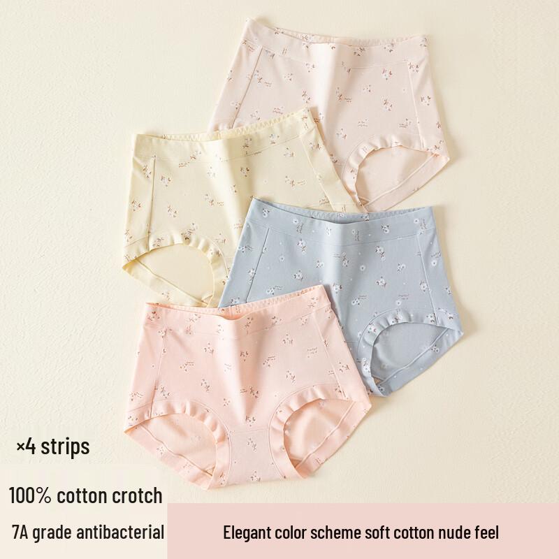 

Ding Guagua Women s Cotton High-Waist Briefs (4-Pack) XL