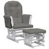 Rocking Chair with Footstool Gliding Dark Grey Fabric