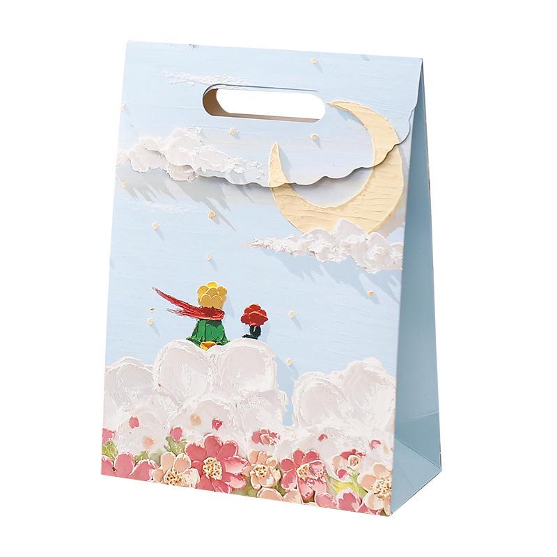 Exquisite Artistic Oil Painting Tote for Men & Women - Festival Gift Bag for Birthday & Bouquet Packaging