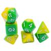 7Pcs Multi-Sided Acrylic Dices Polyhedral Dices Double Color Tabletop Game Dices