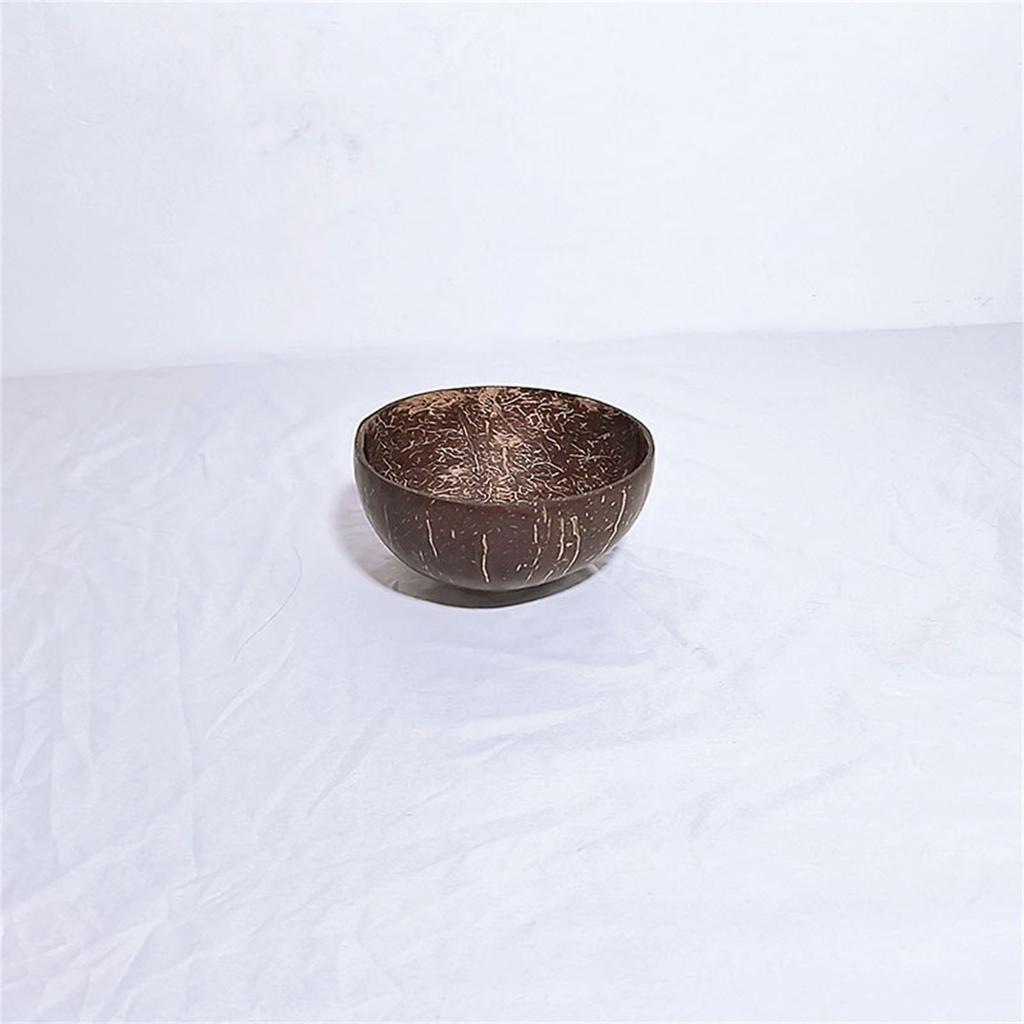 Naturlig kokosbollesett med treskje Miljøvennlig håndlaget servise for salater og smoothies