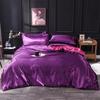 Bedding Set Solid Color Luxury Bedding Kit Rayon Satin Duvet Cover Set Twin Queen King Size Bed Set /3pcs/4pcs