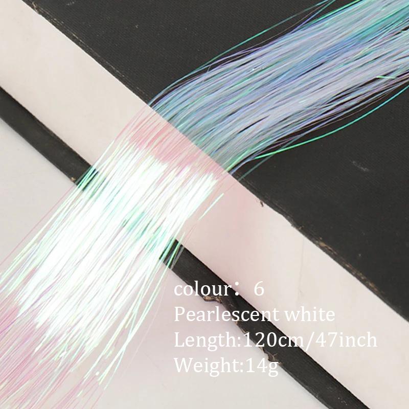 Colorful Bright Crochet Hair Extensions Colorful Silk Rainbow Silk Synthetic Fiber Sparkling Hair Extensions Party Use