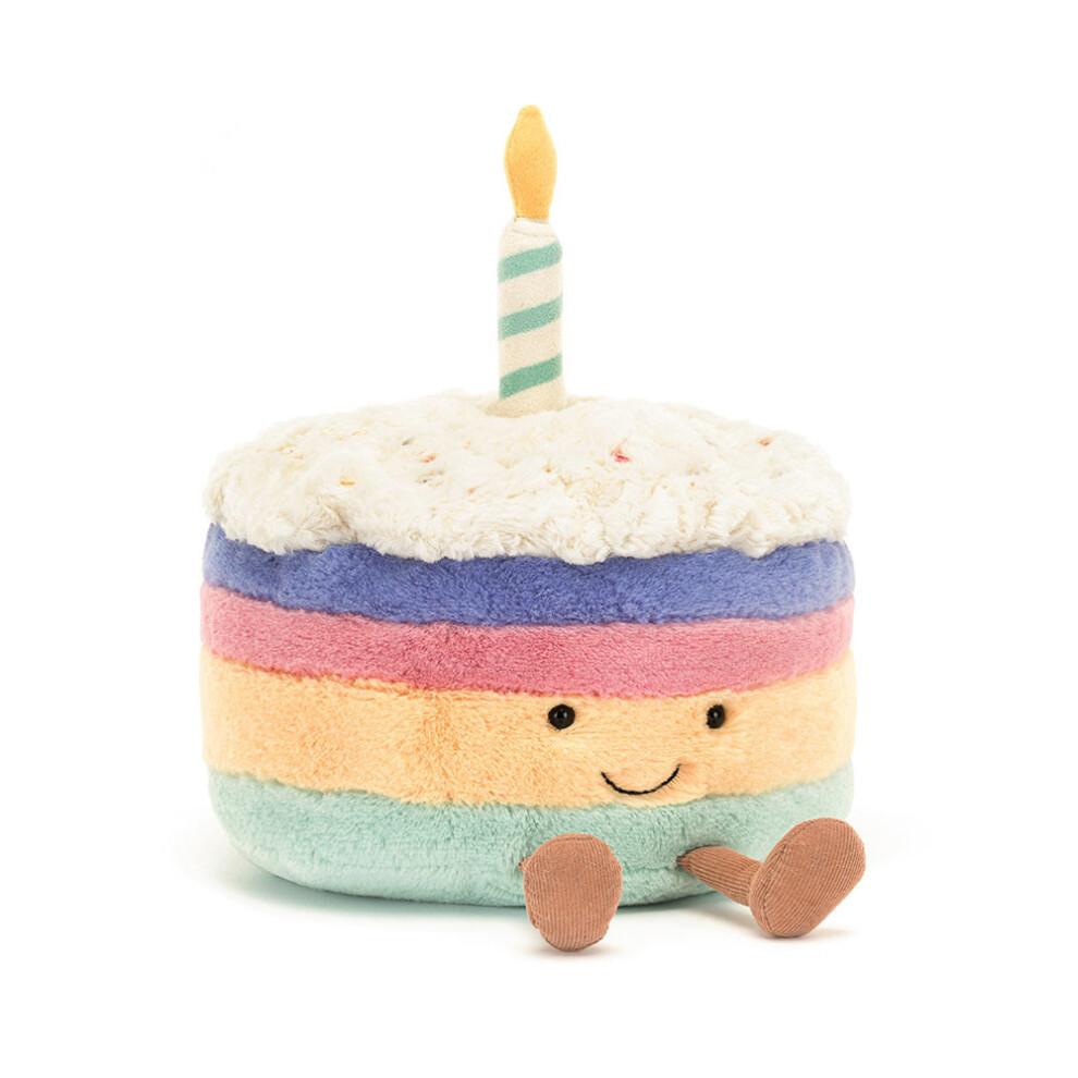 (22CM Amuseables Regenbogen-Geburtstagskuchen ) Plüschtiere, Geburtstagsgeschenke, Valentinstagsgeschenke, Überraschungsgeschenke