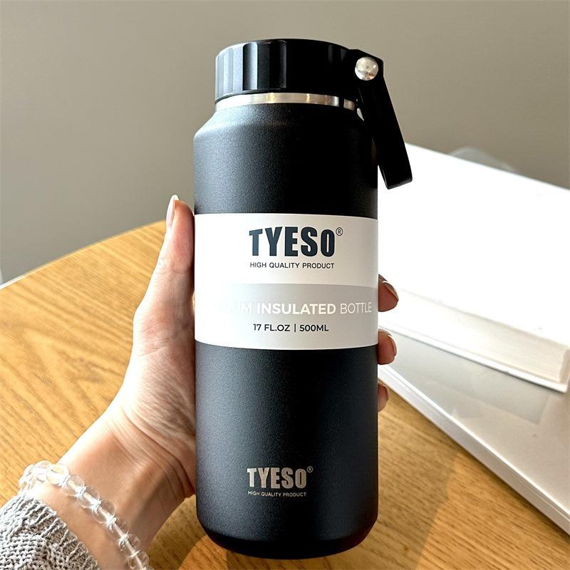 TYESO 500/710ml Sports Thermos Cup Double Wall Vacuum Flask Stainless Steel Thermal Mug with Handle Portable Outdoor Travel Cups