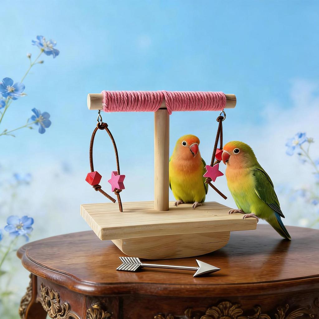 Bird Perch Wood Lovebirds Toy Desktop Lovebirds Toy For Macaw Conure Budgies Pet Parents Animal Lovers Trainers Shelters Living