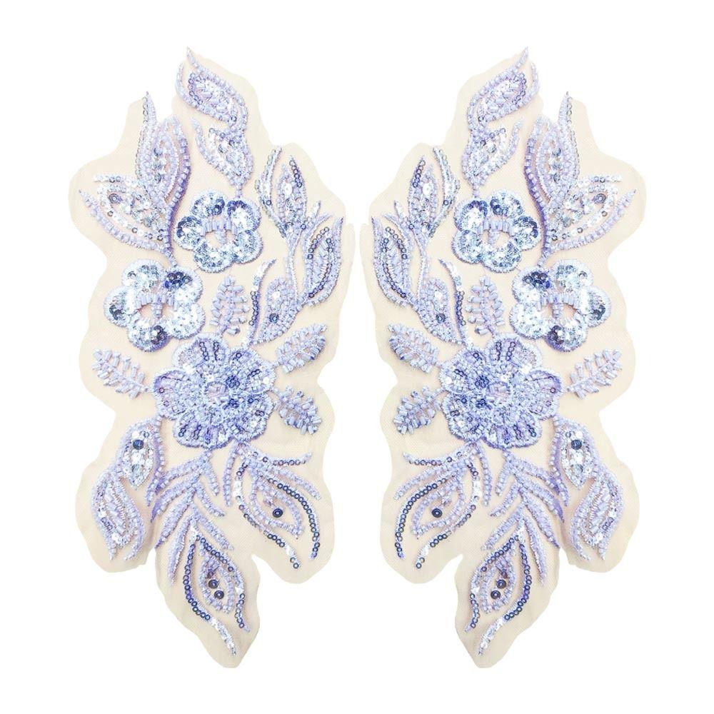 Floral Embroidery Sparkling Lace Accessories Appliqued Pattern Handmade National Style Lace DIY Material Sequined