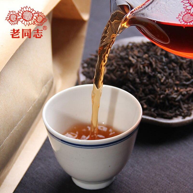 Haiwan 2021 Ripe PuerTea The Fifth Class Material Loose Chinese Shu Puerh Tea Kraft Bag 1000g